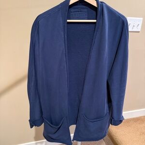 Frank & Eileen Size M Navy Blue Tee Lab Open Front Relaxed Fit Beach Cardigan